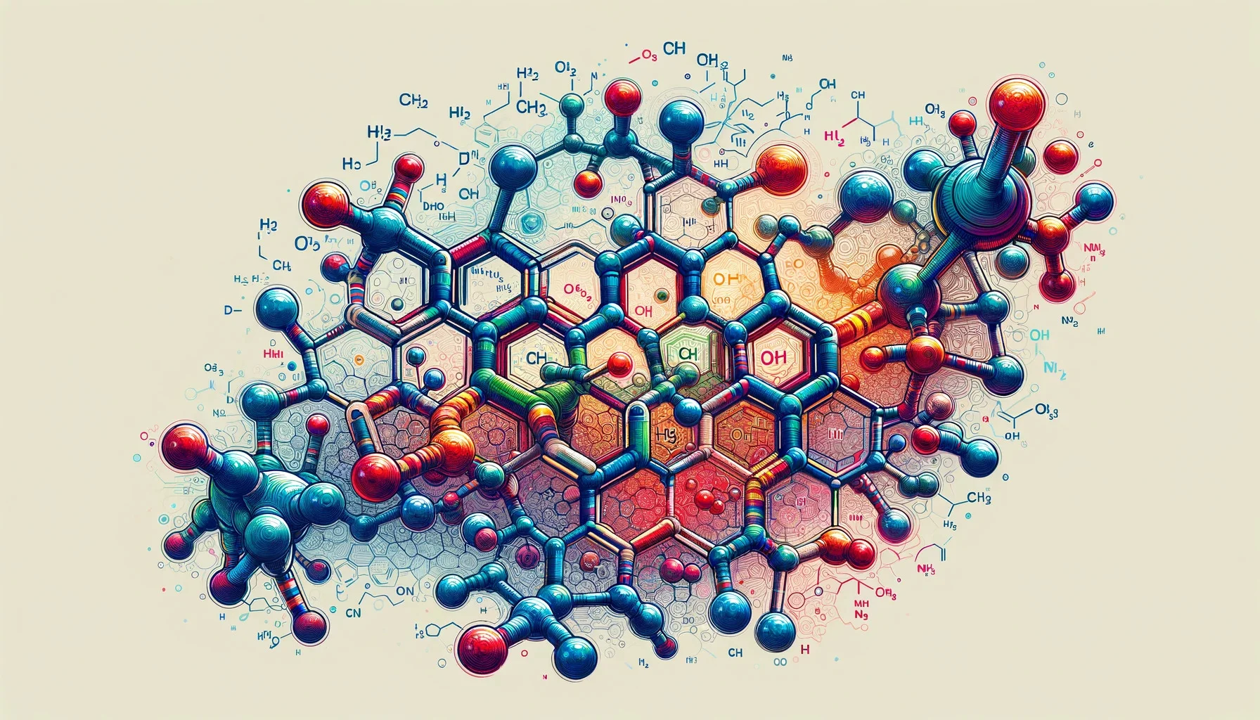 artistic representation of 5-htp chemical structure