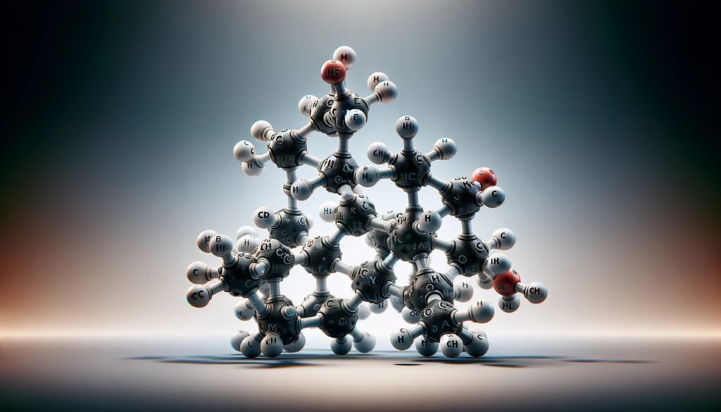 3d photorealistic design of cannabidiol molecular structure