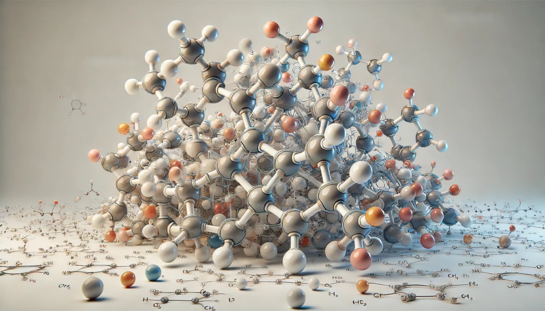 A photorealistic image of a detailed molecular structure model of vitamin d.