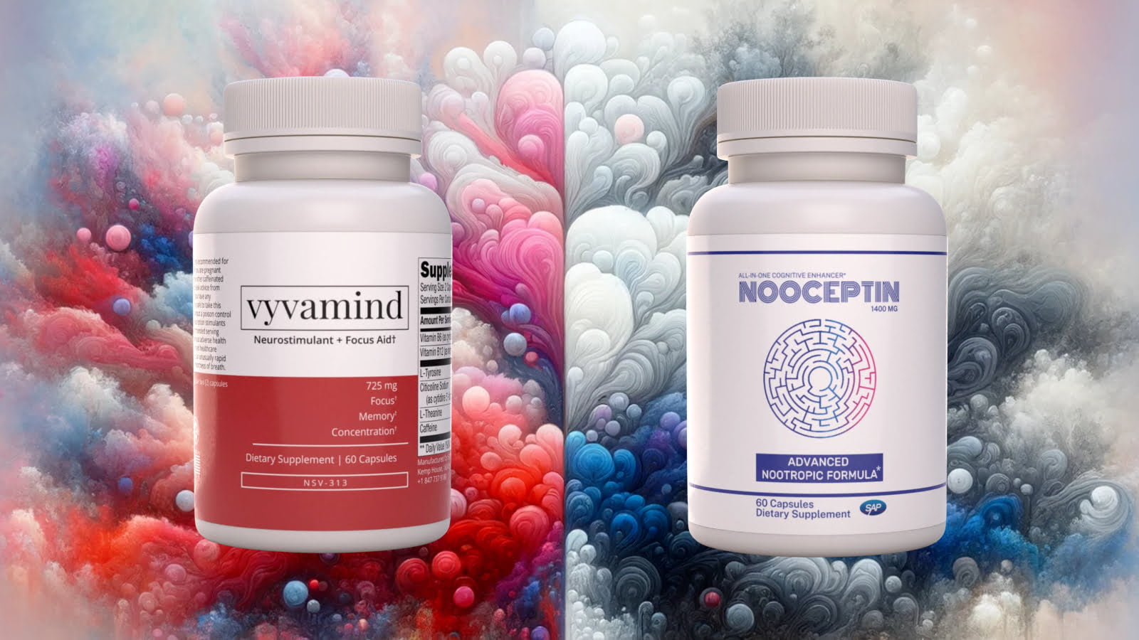 Comparing Vyvamind and Nooceptin's effects on cognitive enhancement.
